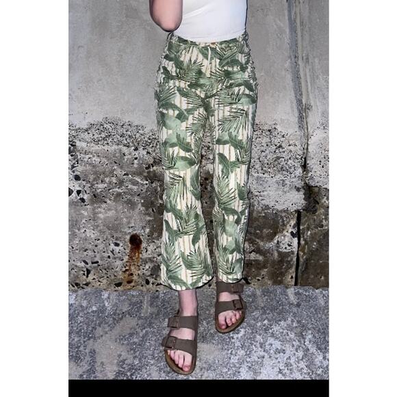 Mumu Blue Pants - MuMu Blue Show Me Your MuMu Cropped Hawn trouser bamboo palm leaf, size 28